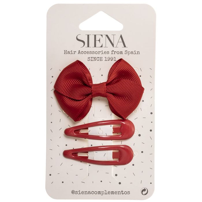 Lazo mariposa clip mediano + 2 trabas lisas - Siena