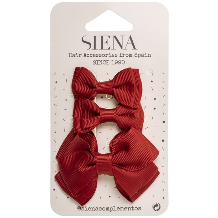 Lazo mariposa clip mediano + 2 clip pequeños - Siena