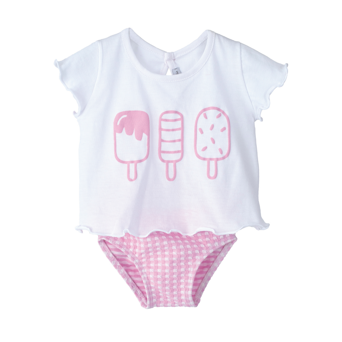 Conjunto baño Vichy rosa - Calamaro