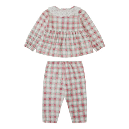 Pijama Niña Cuadros Rojo y Verde – Tutto Piccolo