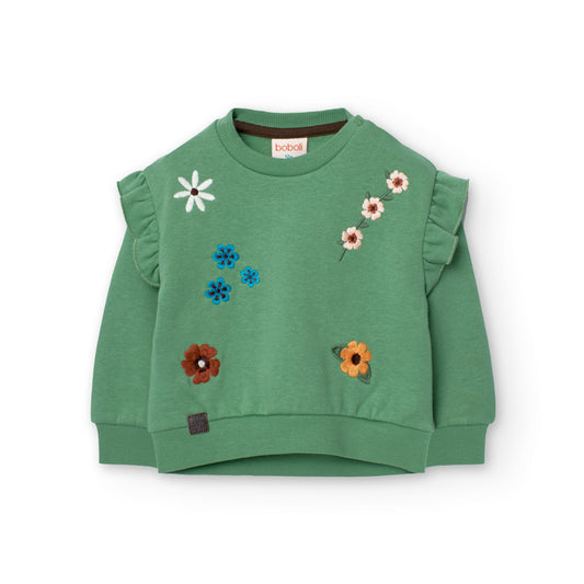 Sudadera flores verde Folk & Nature