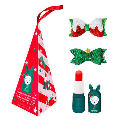 Caja Bunny Navidad labial y 2 clips pelo - Inuwet