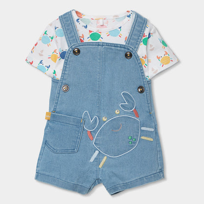 Peto y camiseta estampado cangrejo denim - Boboli