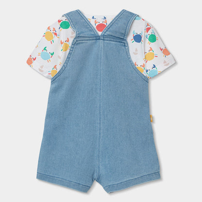 Peto y camiseta estampado cangrejo denim - Boboli