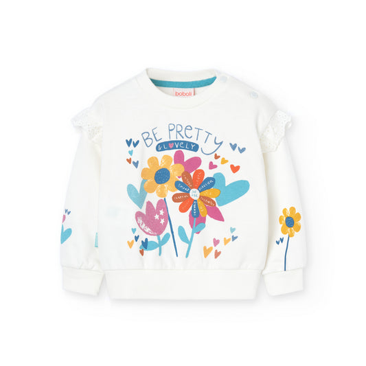 Sudadera flores blanca Boho Style