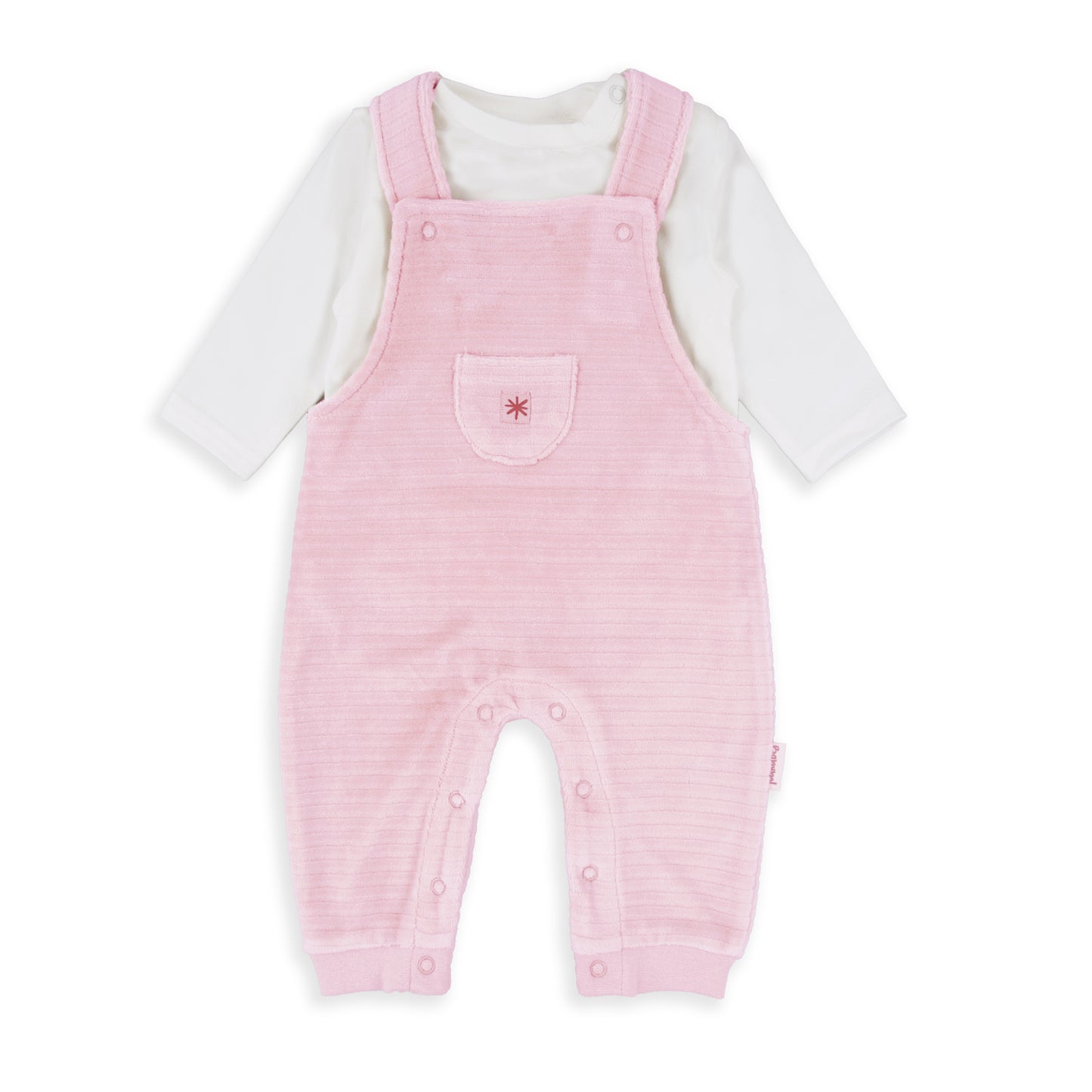 Conjunto peto felpa rosa - BabyBol
