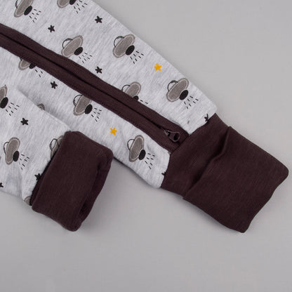 Pelele gris jaspeado Ovni - BabyBol