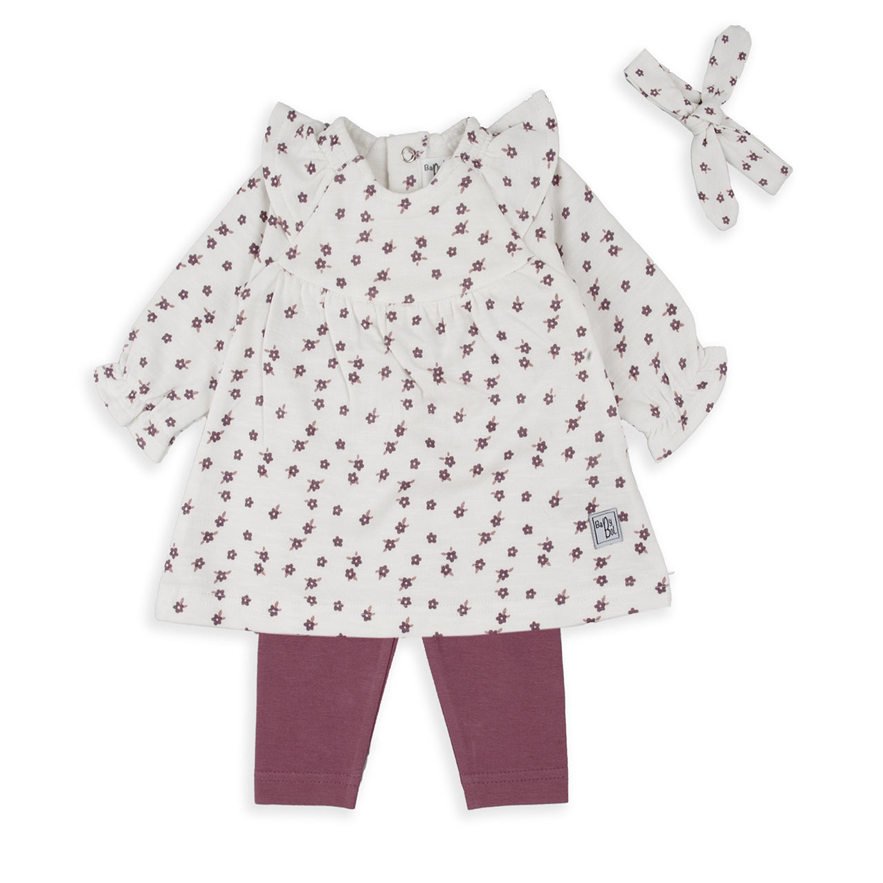 Vestido frambuesa flores volantes - BabyBol