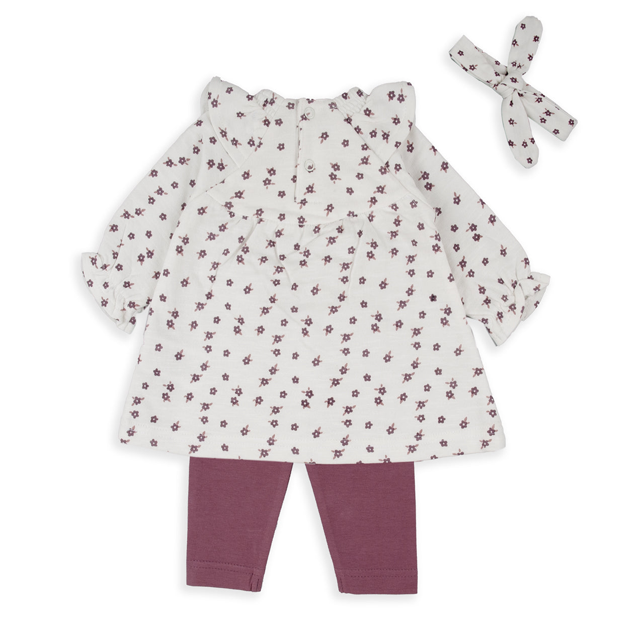 Vestido frambuesa flores volantes - BabyBol