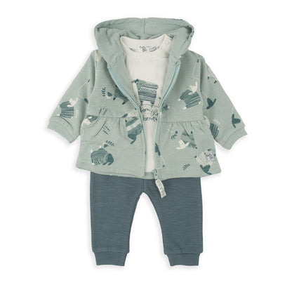 Conjunto chandal 3 piezas verde agua Sheep - BabyBol