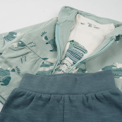 Conjunto chandal 3 piezas verde agua Sheep - BabyBol