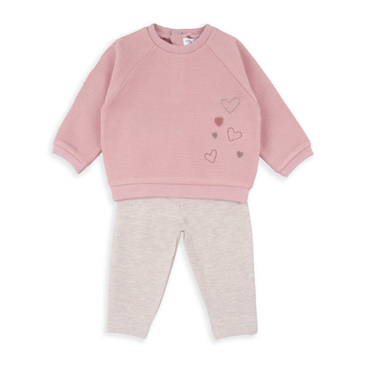 Conjunto 2 piezas Corazones rosa - BabyBol