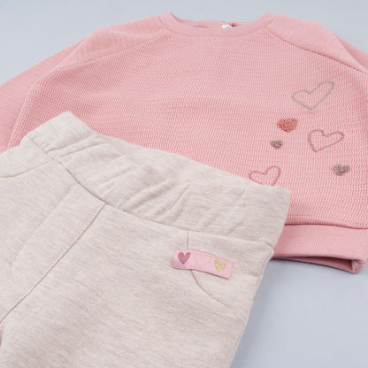 Conjunto 2 piezas Corazones rosa - BabyBol