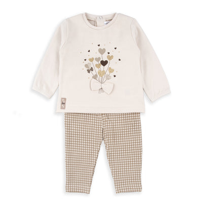 Conjunto 2 piezas Globos corazón beige - BabyBol