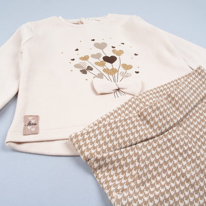 Conjunto 2 piezas Globos corazón beige - BabyBol