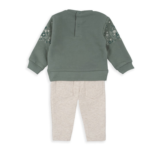 Conjunto 2 piezas Corazones verde - BabyBol