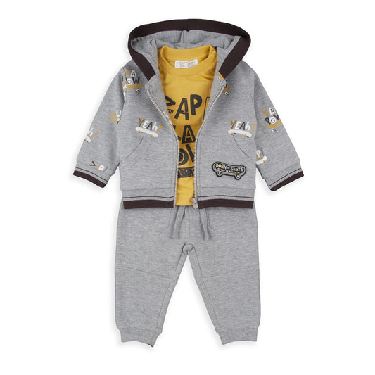 Conjunto 3 piezas Born to Skate gris - BabyBol