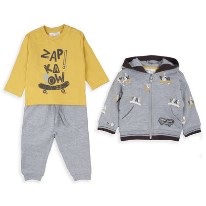 Conjunto 3 piezas Born to Skate gris - BabyBol