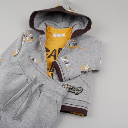 Conjunto 3 piezas Born to Skate gris - BabyBol