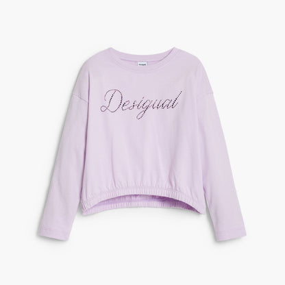 Camiseta lisa logo strass - Desigual