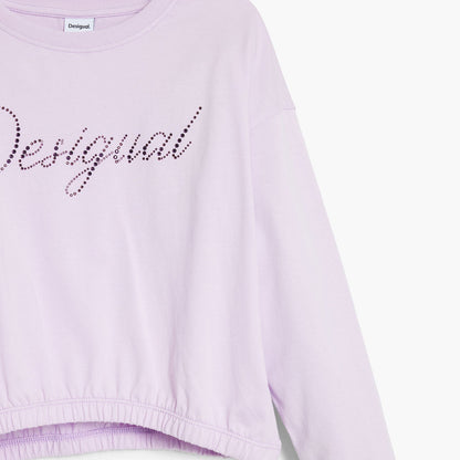 Camiseta lisa logo strass - Desigual