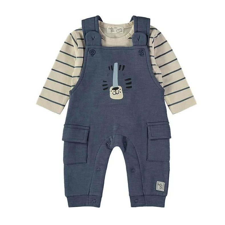 Conjunto Peto Azul Gato y Camiseta Rayas – Babybol