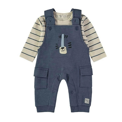 Conjunto Peto Azul Gato y Camiseta Rayas – Babybol