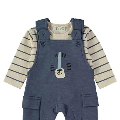 Conjunto Peto Azul Gato y Camiseta Rayas – Babybol
