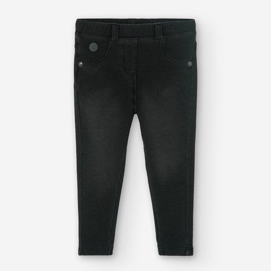 Pantalón denim black básico niña