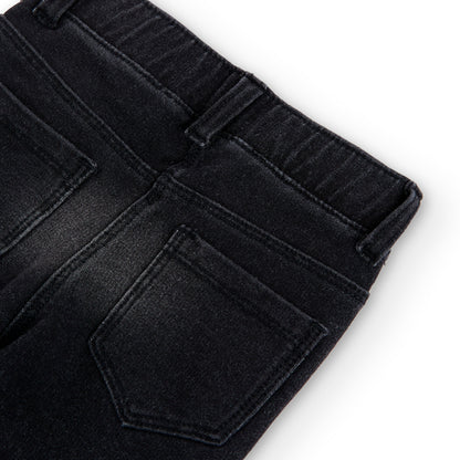 Pantalón denim black básico niña