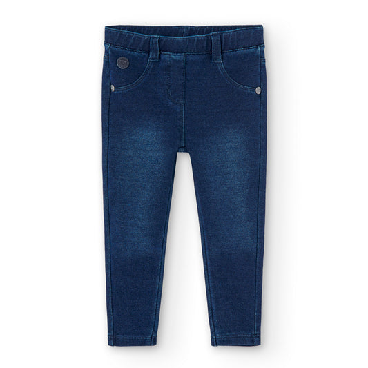 Pantalón denim blue básico niña