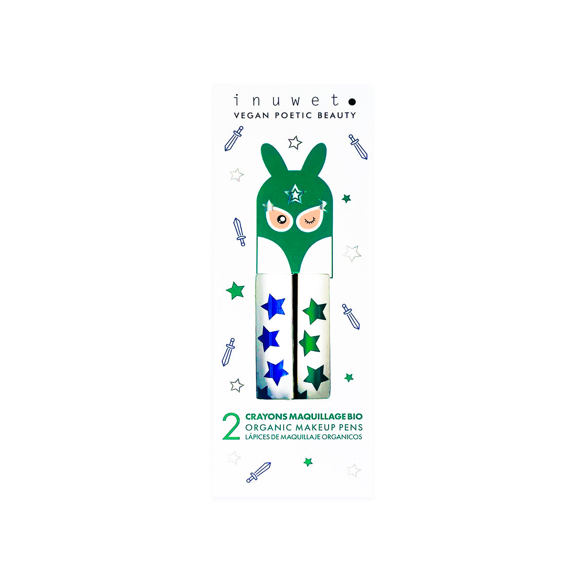 Dúo de lápices orgánicos Heroboy Azul/Verde - Inuwet