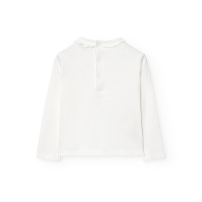 Camiseta canalé blanca básica - Boboli