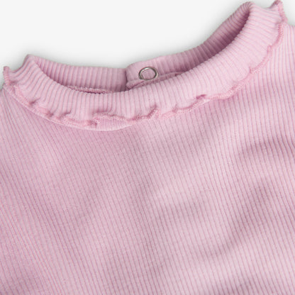 Camiseta canalé rosa básica - Boboli