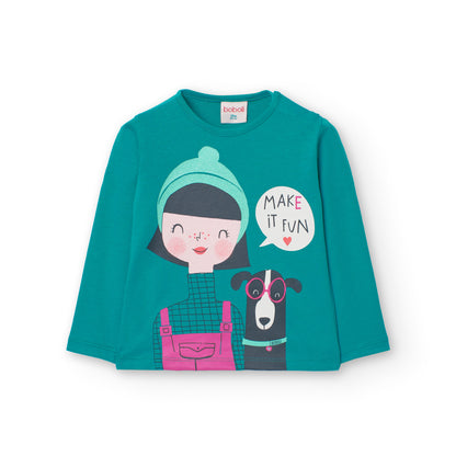 Camiseta muñeca verde básica - Boboli