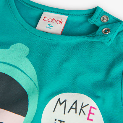 Camiseta muñeca verde básica - Boboli