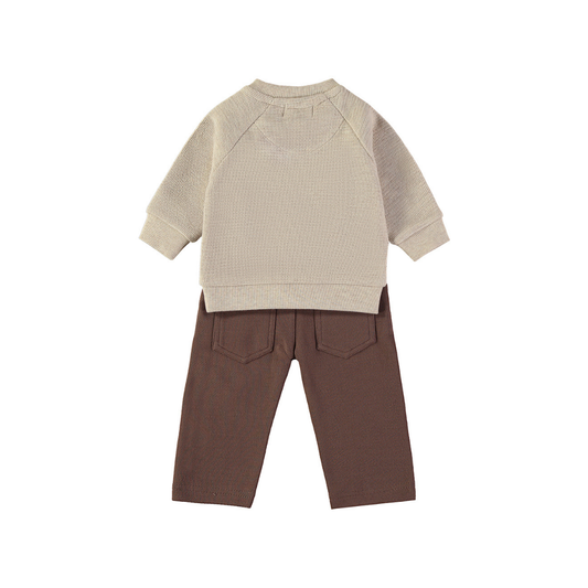 Conjunto Sudadera Dinosaurio y Pantalón Marrón – Babybol