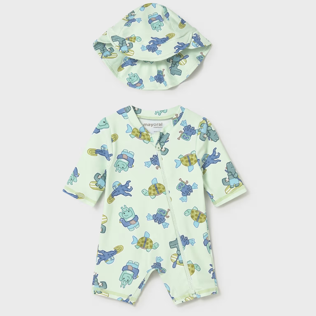 Bañador enterizo y gorro Hipodrilo - Mayoral