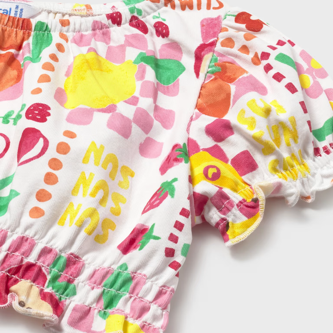 Conjunto bebé 3 piezas diadema Frutas Hibisco - Mayoral