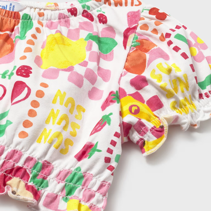 Conjunto bebé 3 piezas diadema Frutas Hibisco - Mayoral
