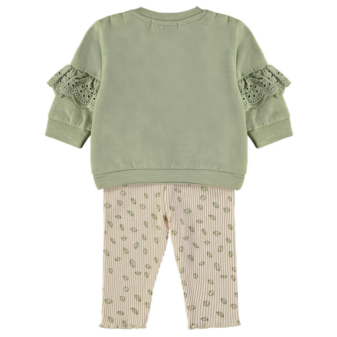 Conjunto Sudadera y Pantalón Floral Verde – Babybol