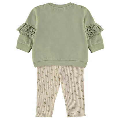 Conjunto Sudadera y Pantalón Floral Verde – Babybol