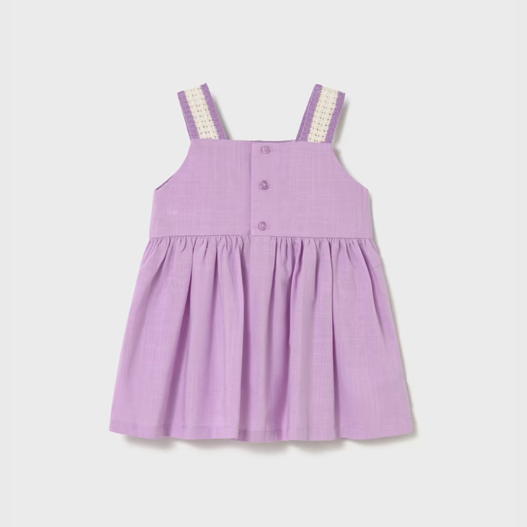 Vestido niña combinado crochet Tulipanes - Mayoral