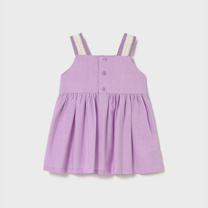 Vestido niña combinado crochet Tulipanes - Mayoral