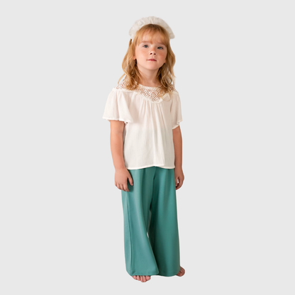 Pantalón niña largo Punto Roma Menta - Mayoral