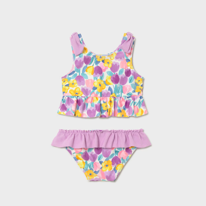 Bikini Flores violeta con volantes - Mayoral