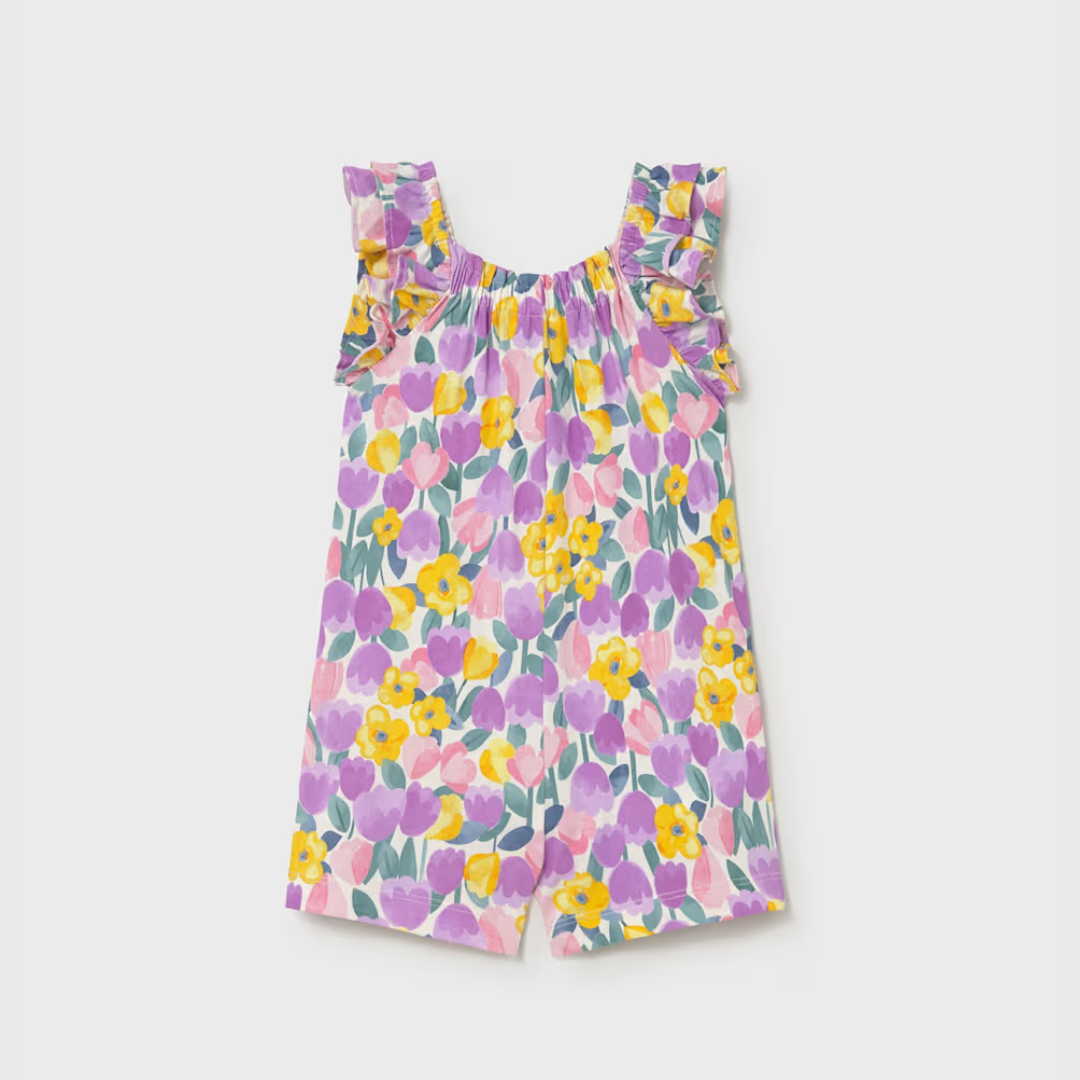 Peto mono bebé niña Floreado violeta - Mayoral