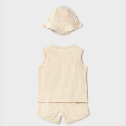Conjunto con gorro beige - Mayoral