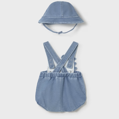 Peto y gorro bebé Dino denim - Mayoral
