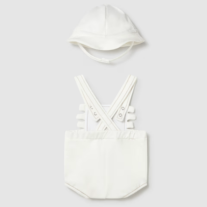 Peto y gorro bebé Gato blanco - Mayoral